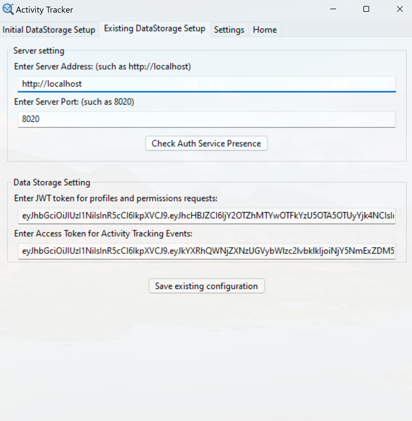 Windows Activity Tracker - Existing Setup