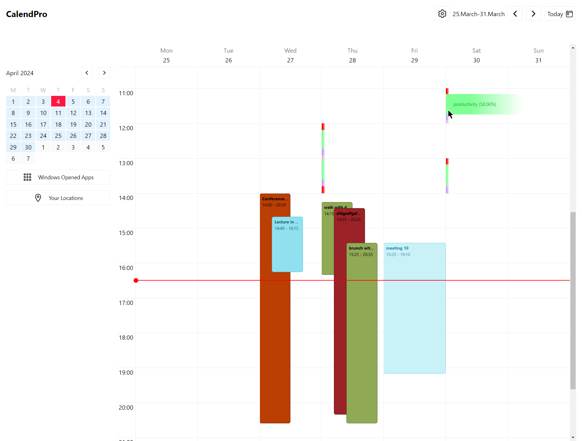 Week View Windows Apps Hower